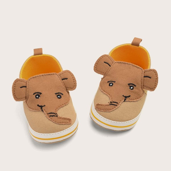 

Baby Boy Cartoon Elephant Graphic Flats, Brown
