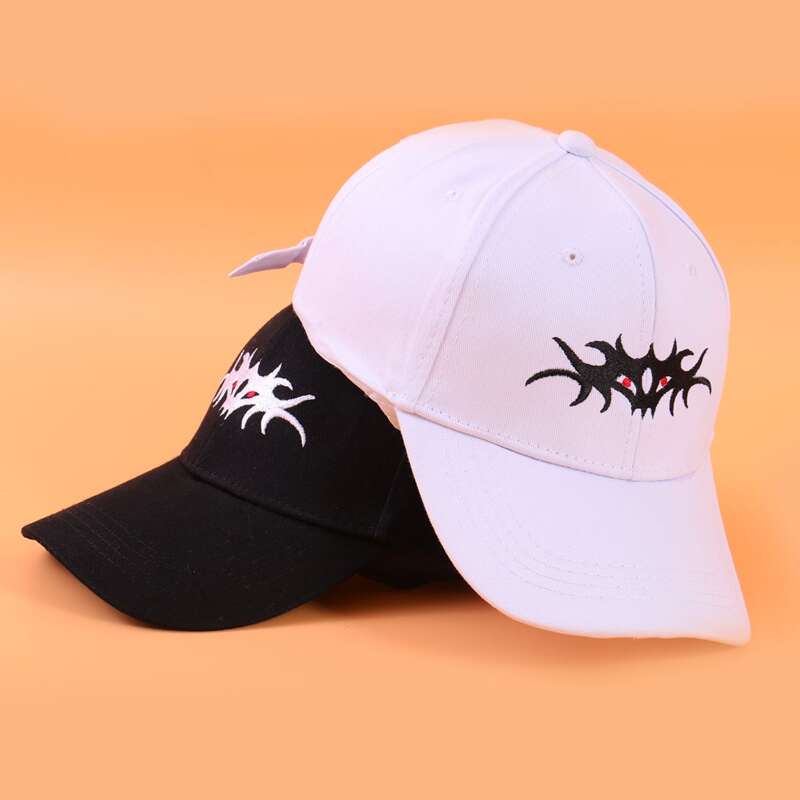 

Guys 2pcs Embroidery Baseball Cap, Black and white