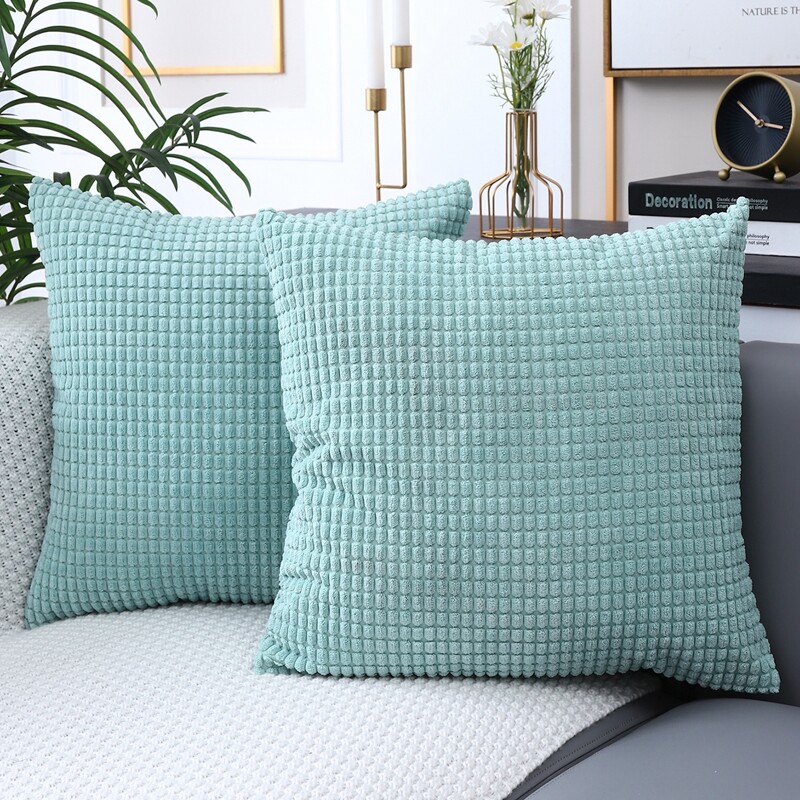 

1pc Solid Color Cushion Cover Without Filler, Blue