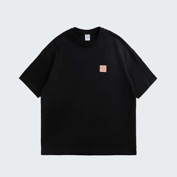 

Men Patched Detail Drop Shoulder Tee, Black