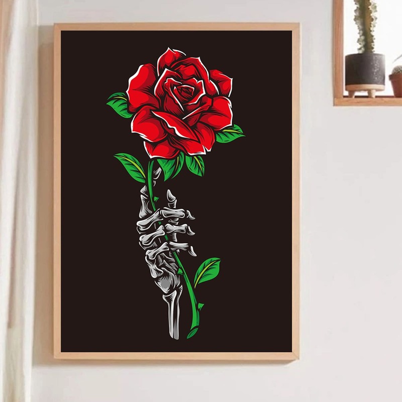 

Rose Pattern Unframed Painting, Multicolor