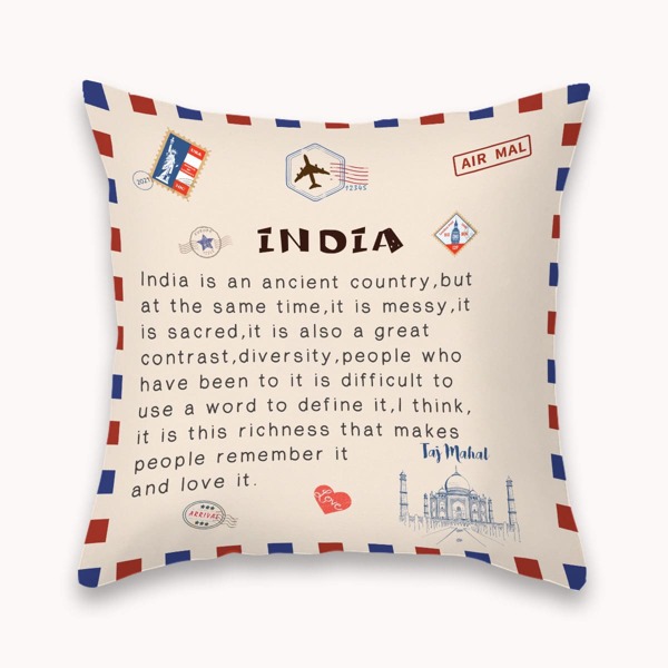 

Slogan Graphic Cushion Cover Without Filler, Multicolor