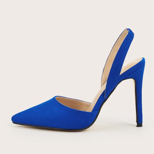 

Minimalist Stiletto Slingback Pumps, Blue