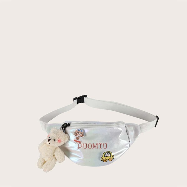 

Girls Cartoon Graphic Fanny Pack, White