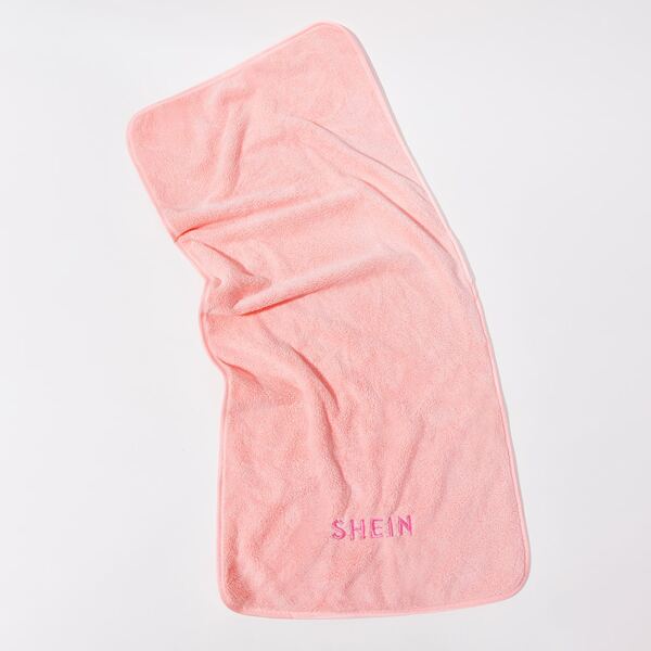 

SHEIN Solid Flannel Face Towel, Pink
