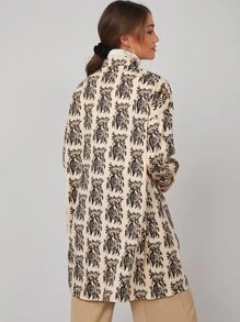 Noko Bird & Plants Print Single Breasted Blouse - Multicolor - View 2