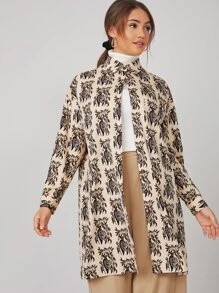 Noko Bird & Plants Print Single Breasted Blouse - Multicolor - View 4