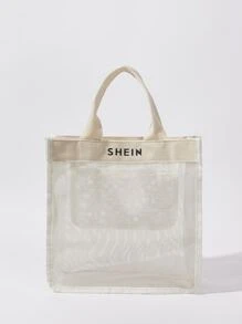 SHEIN Mesh Tote Bag - Beige - View 1