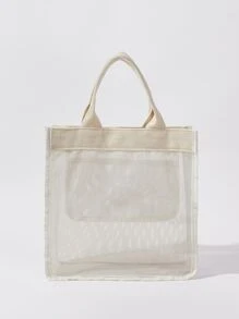 SHEIN Mesh Tote Bag - Beige - View 2