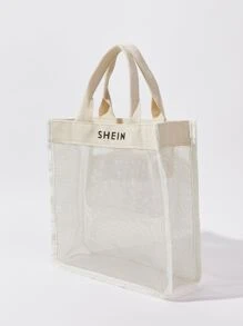 SHEIN Mesh Tote Bag - Beige - View 3