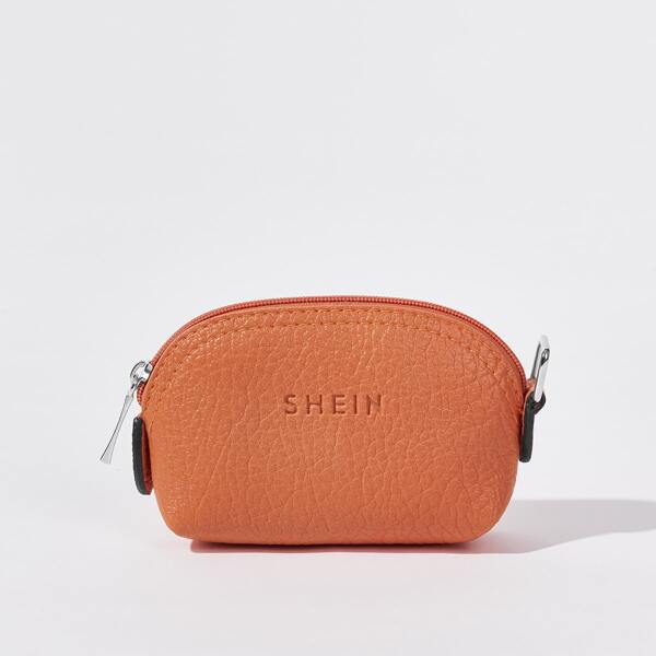 

SHEIN Letter Pattern Mini PU Bag, Orange