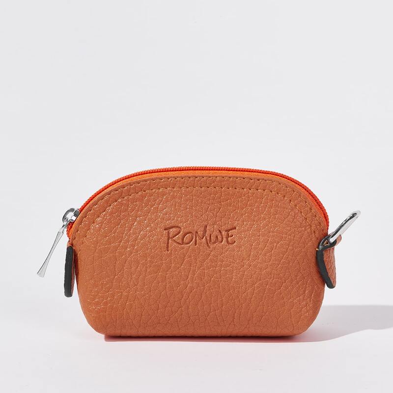 

ROMWE Letter Pattern Mini PU Bag, Orange