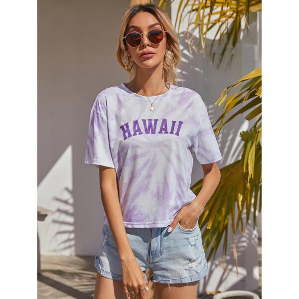 

Tie Dye Letter Graphic Tee, Multicolor