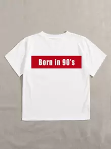 SHEIN Unity Letter Graphic Short Sleeve Tee - White - View 4