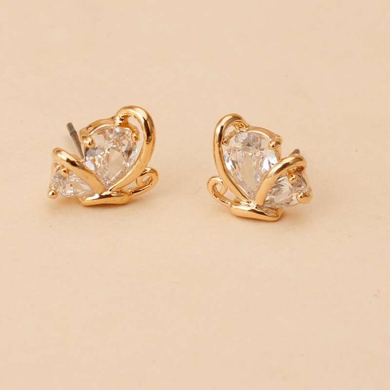 

Crystal Butterfly Stud Earrings, Gold