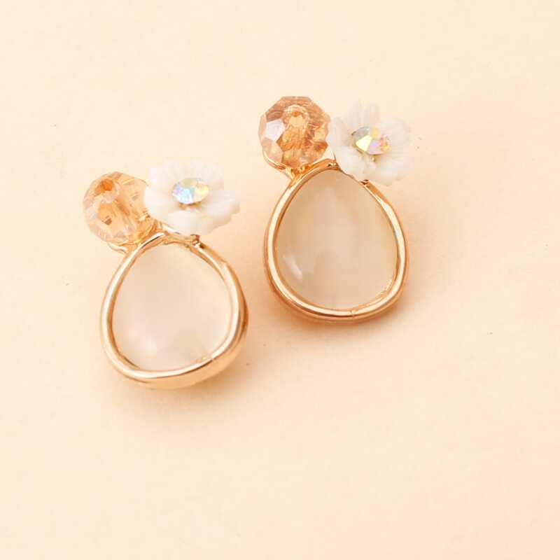 

Crystal Floral Stud Earrings, Gold