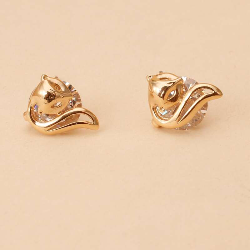 

Crystal Stud Earrings, Gold