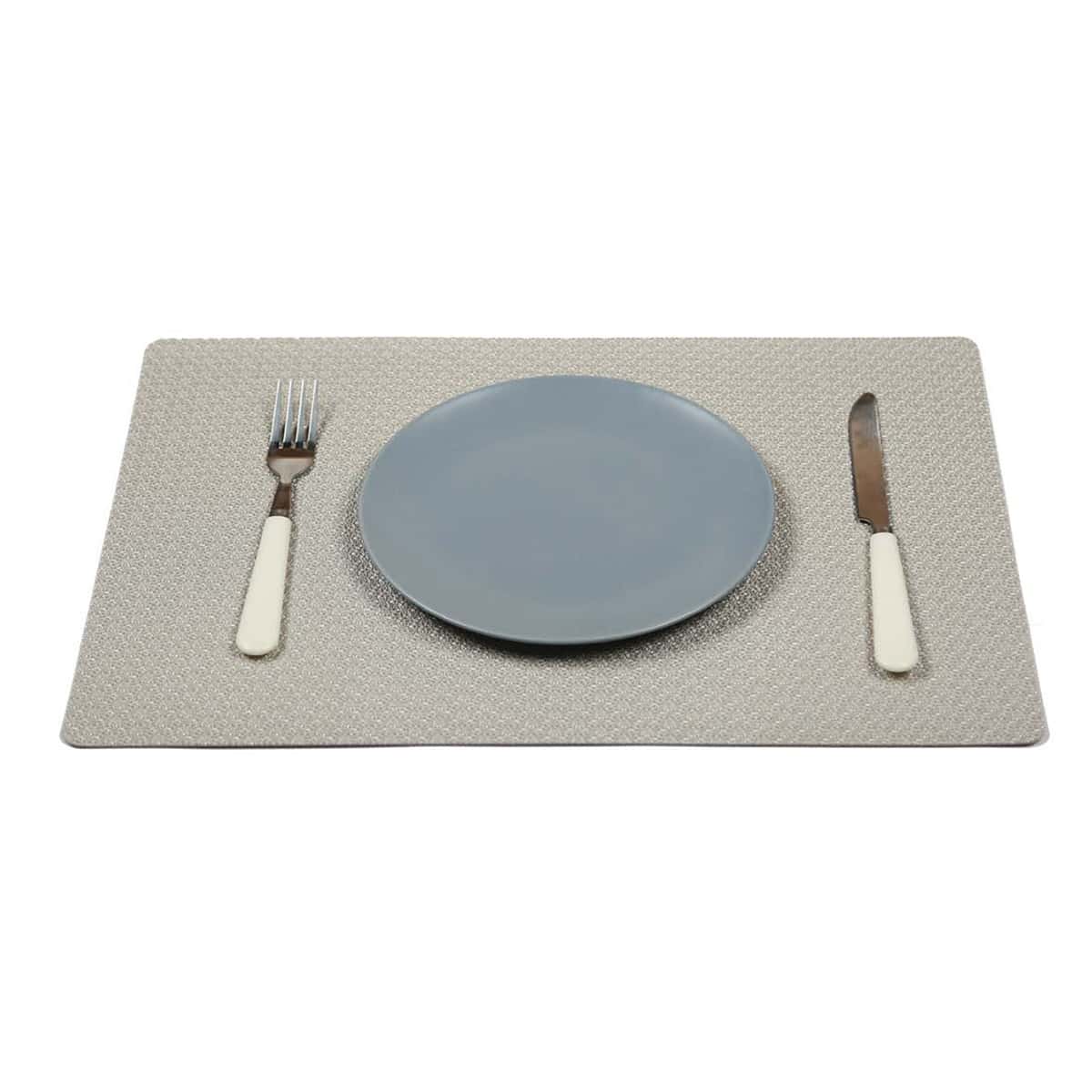 

1pc Solid Color Placemat, Silver