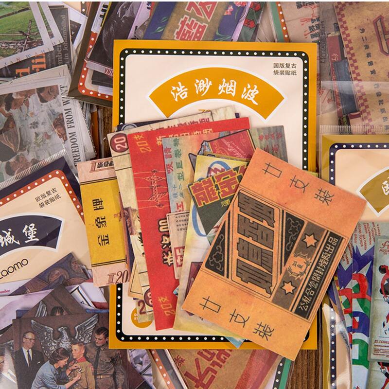 

40pcs Vintage Sticker, Multicolor