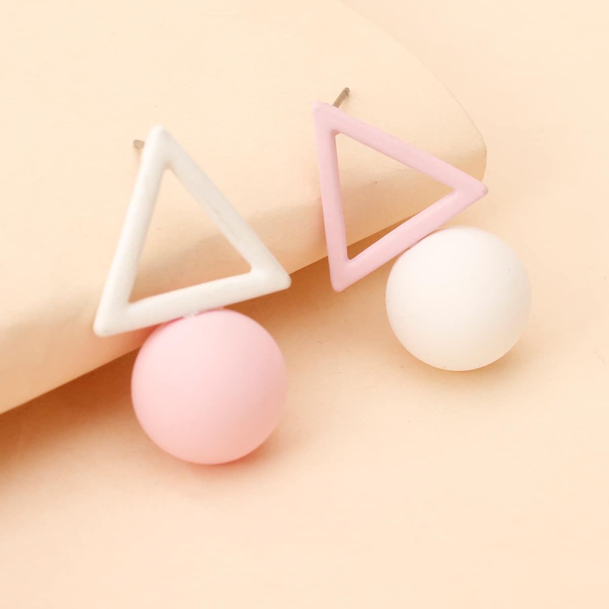 

Triangle & Ball Stud Earrings, Multicolor