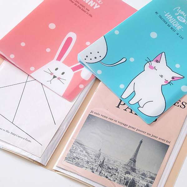 

1pc Cartoon Graphic Random File Folder, Multicolor