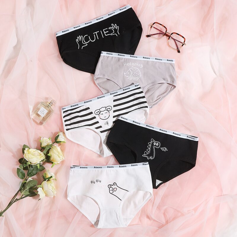 

5pack Cartoon Graphic Panty Set, Multicolor