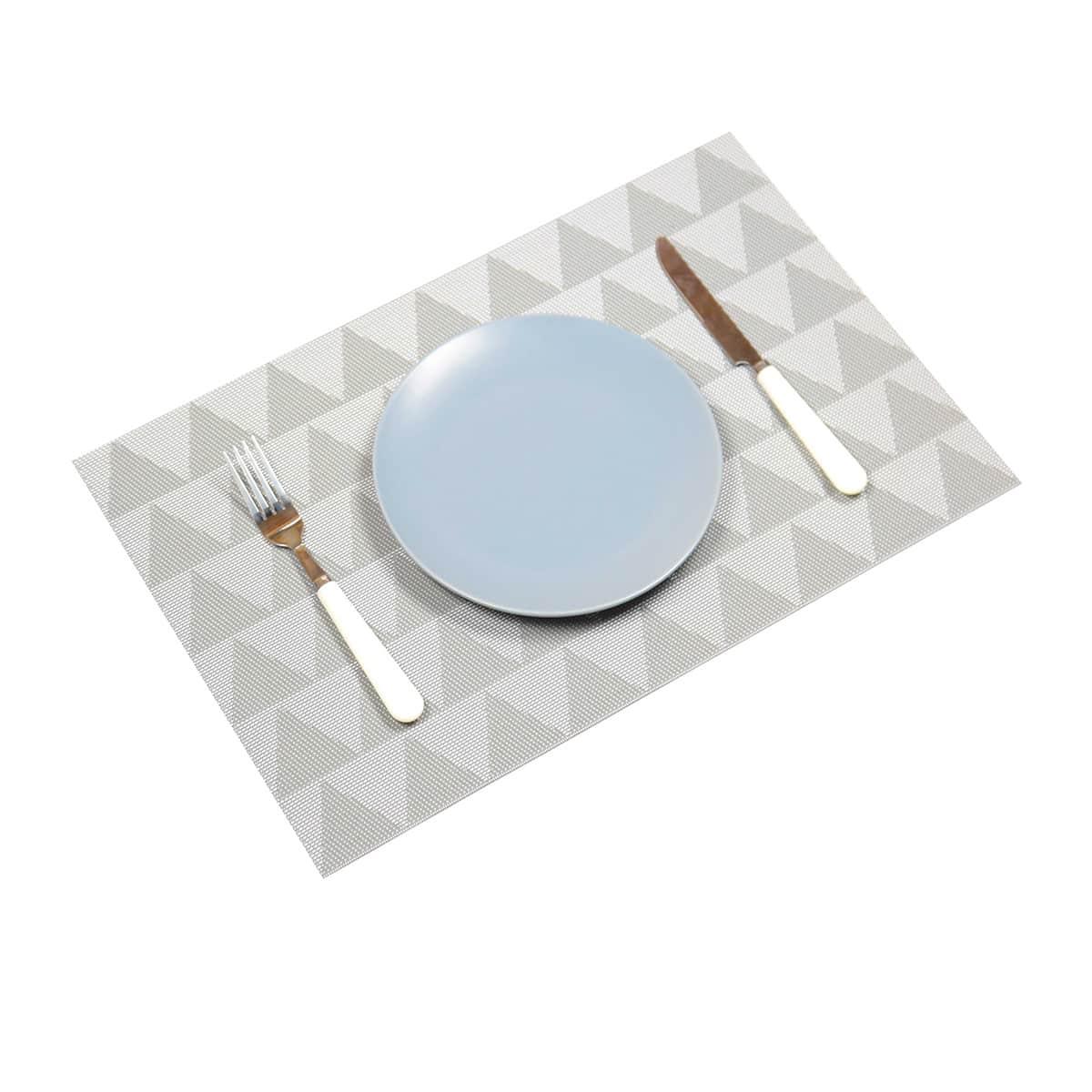 

1pc Triangle Pattern Placemat, Grey
