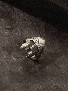 Aleación de anillo vintage creativa de moda y popular para hombres para regalo de joyería y para una apariencia elegante - Plata antigua - Ver 2