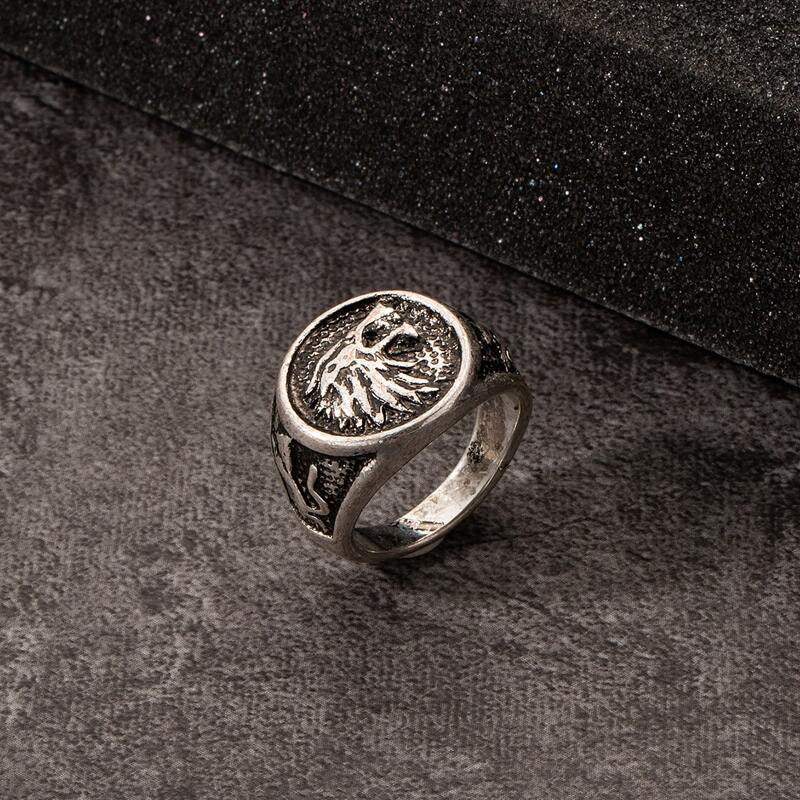 

Guys Vintage Engraved Ring, Antique silver