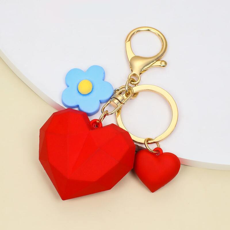 

Heart Pendant Keychain, Red
