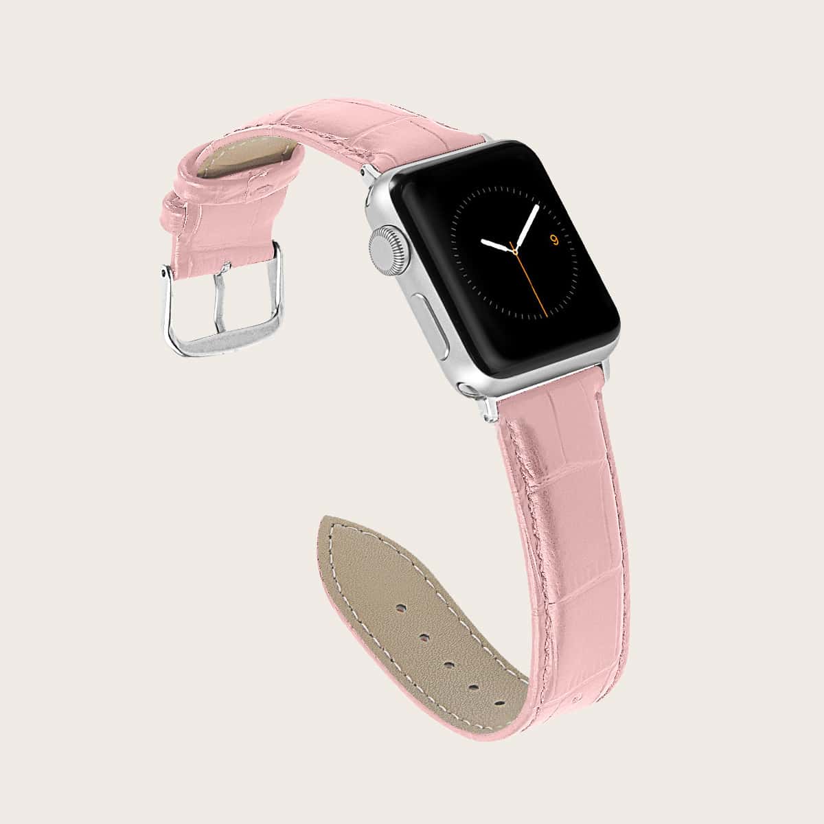 

Crocodile Pattern Apple Watchband, Baby pink