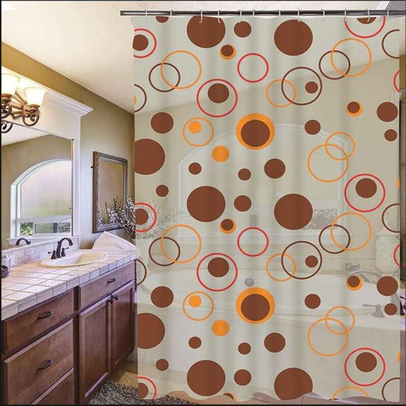 

Dot Print Waterproof Shower Curtain, Multicolor