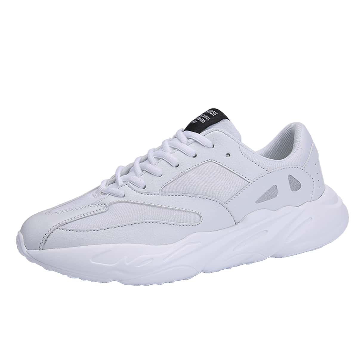 

Guys Solid Lace-up Sneakers, White