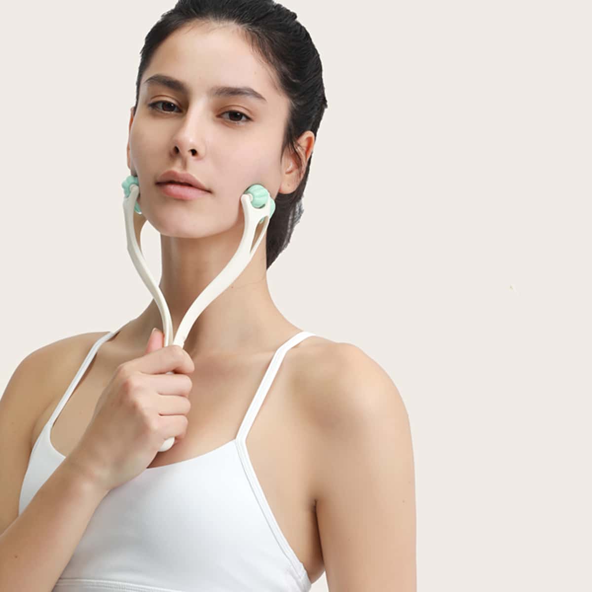 

1pc Roller Face-lifting Massager, Green