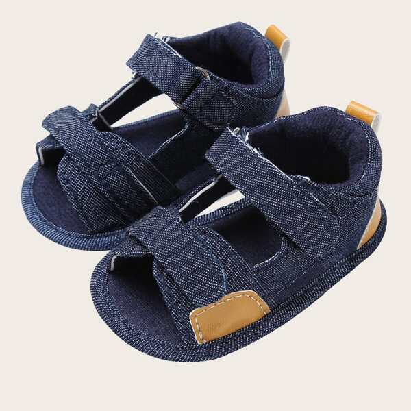 

Baby Boy Double Velcro Strap Sandals, Navy blue