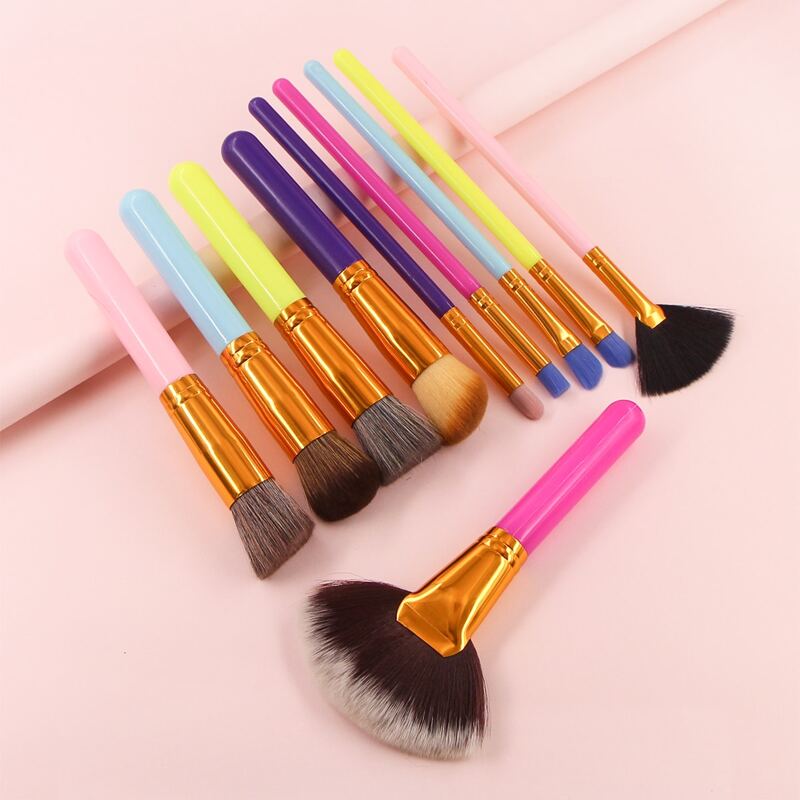 

10pcs Makeup Brush Set, Multicolor