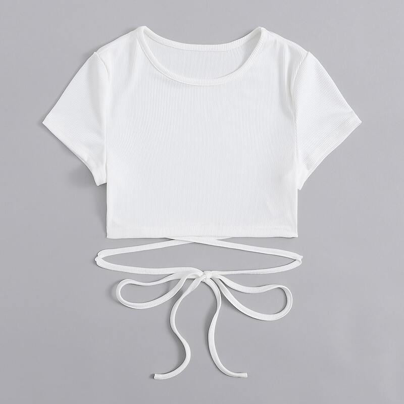 

Criss-Cross Crop Top, White