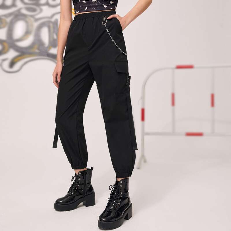

Chain Cargo Joggers, Black