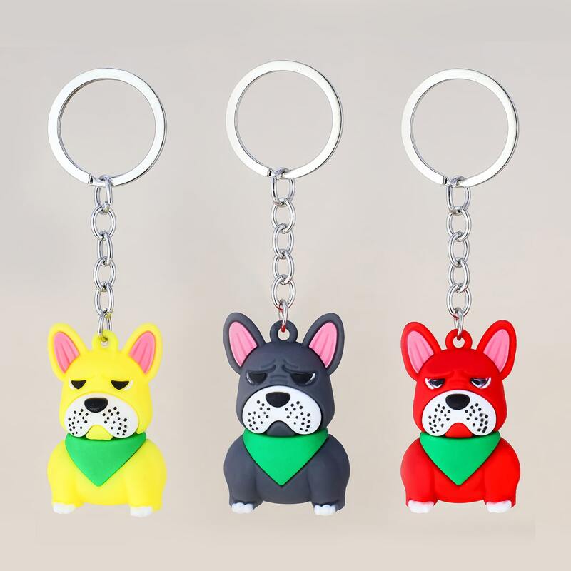 

3pcs Cartoon Dog Pendant Keychain, Multicolor