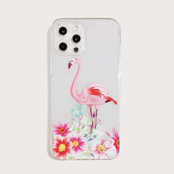 

Чехол для iPhone с рисунком фламинго, Прозрачный