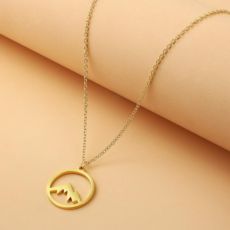 

Mountain Ring Pendant Necklace, Gold