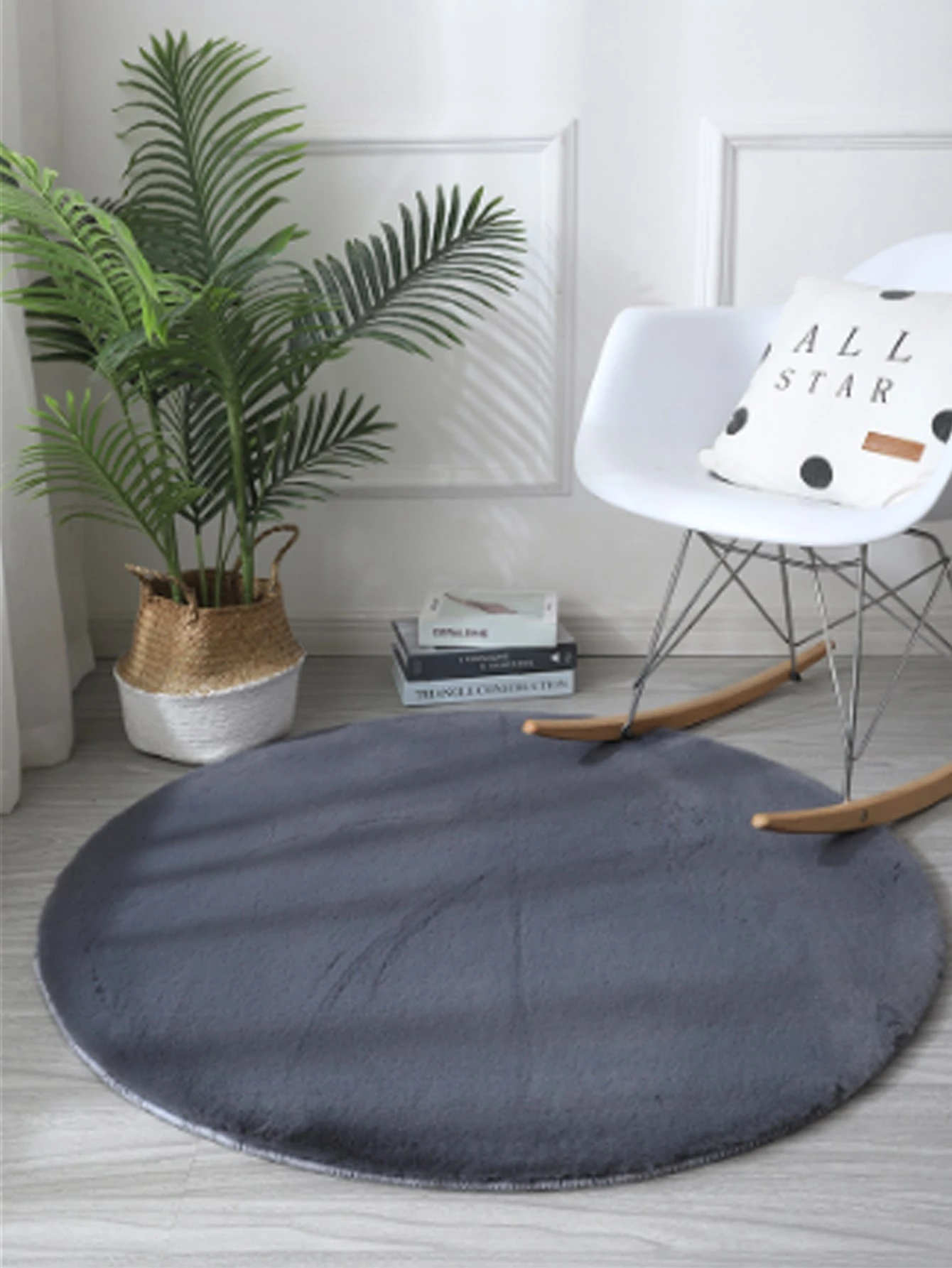 Fuzzy Round Rug Shein Eur Fuzzy Round Rug Shein Eur, Round Rug For Under Rocking Chair