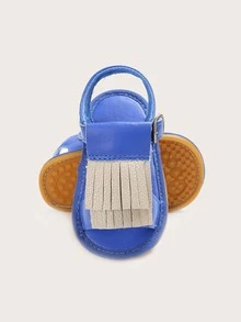 Sandalias de bebé niña con fleco - Azul - Ver 5