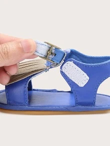 Sandalias de bebé niña con fleco - Azul - Ver 6