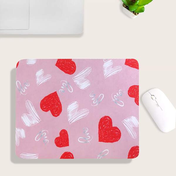 

Heart Print Mouse Pad, Multicolor