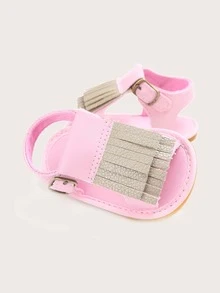 Sandalias de bebé niña con fleco - Rosa - Ver 5