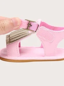 Sandalias de bebé niña con fleco - Rosa - Ver 6