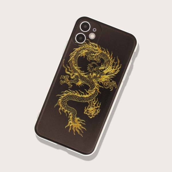 

Chinese Dragon Pattern iPhone Case, Gold
