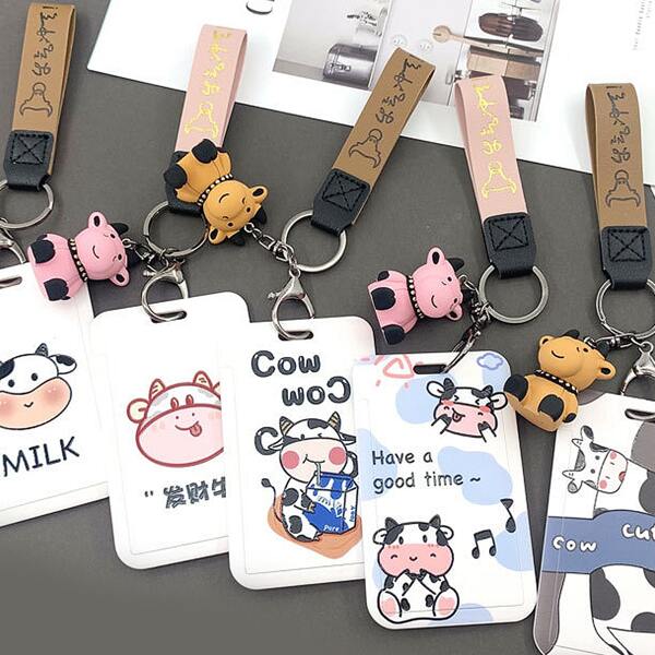 

1pc Cartoon Cow Print Random Card Cover, Multicolor