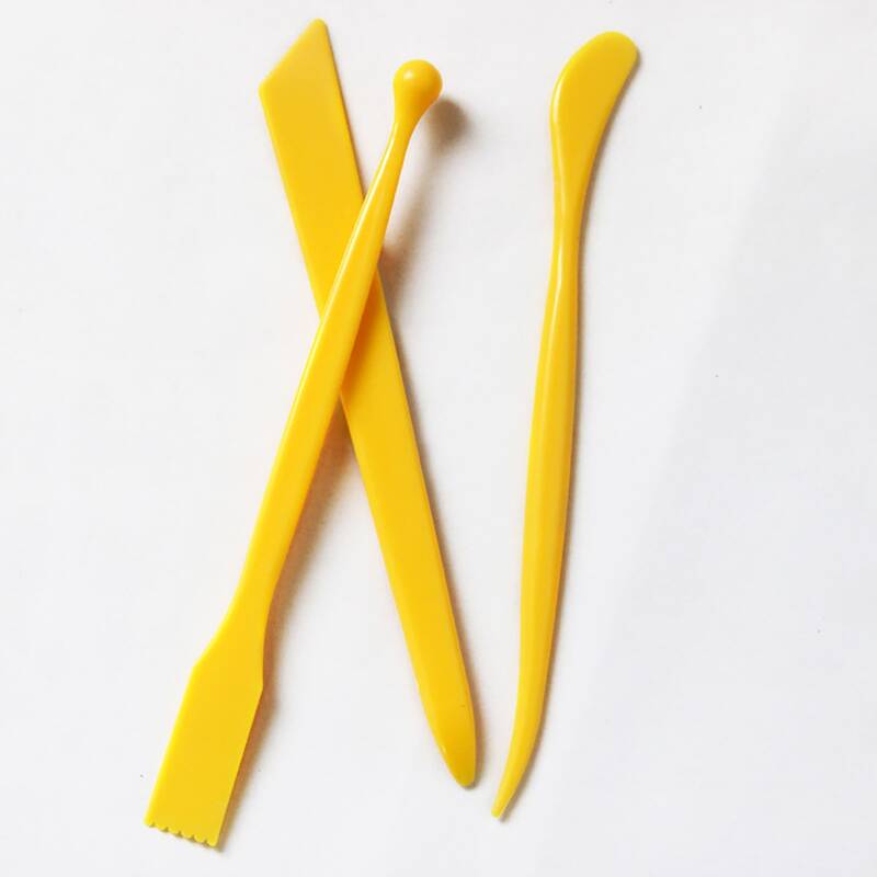 

3pcs Plastic Clay Carving Tool Set, Yellow